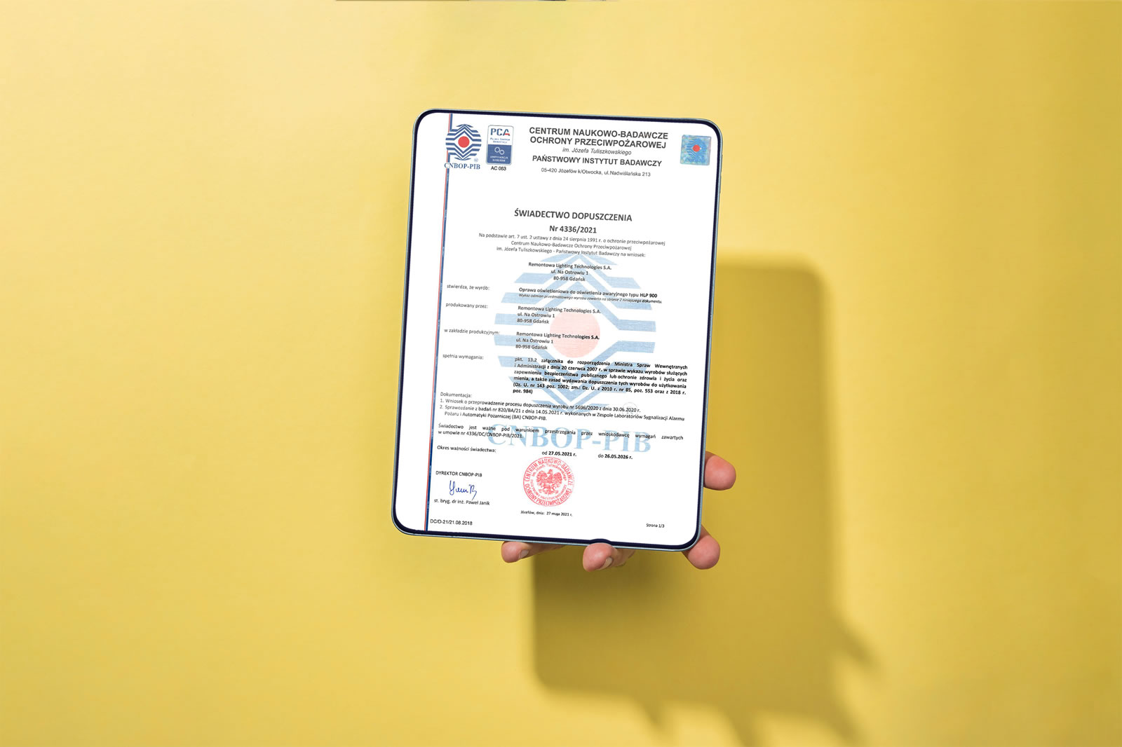 Certyfikaty CNBOP – wyróżnienie dla opraw PB21, HLP 900 i HLP 990